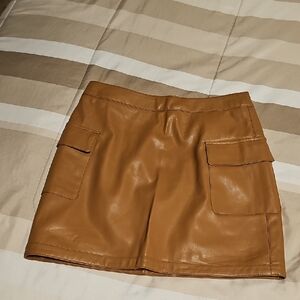 Forever 21 Tan Leather Skort